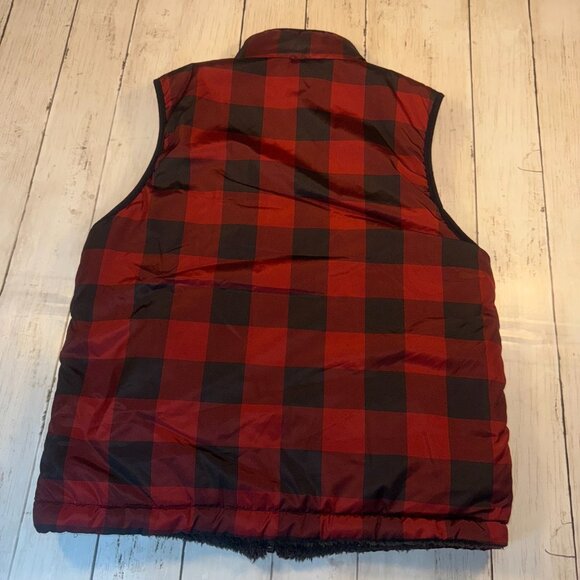 Buffalo David Bitton Puffer Vest Women's Size L Plaid Reversible Fleece Zip - Picture 7 of 9